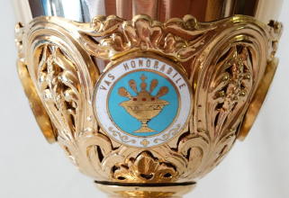 Solid silver gilt antique French Gothic Chalice.